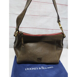 Dooney & Bourke Florentine Leather Large Cassidy Hobo Shoulder Bag Brown/Gray